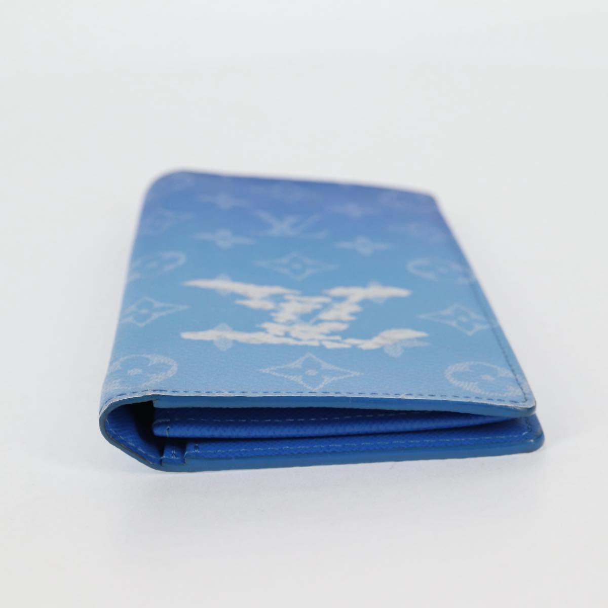 Louis Vuitton Brazza, Blue, Canvas, wallet