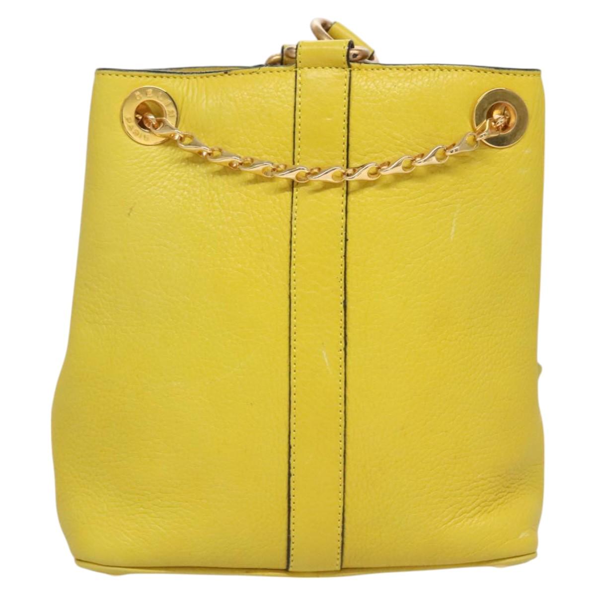 Céline, Yellow, Leather, shoulder
