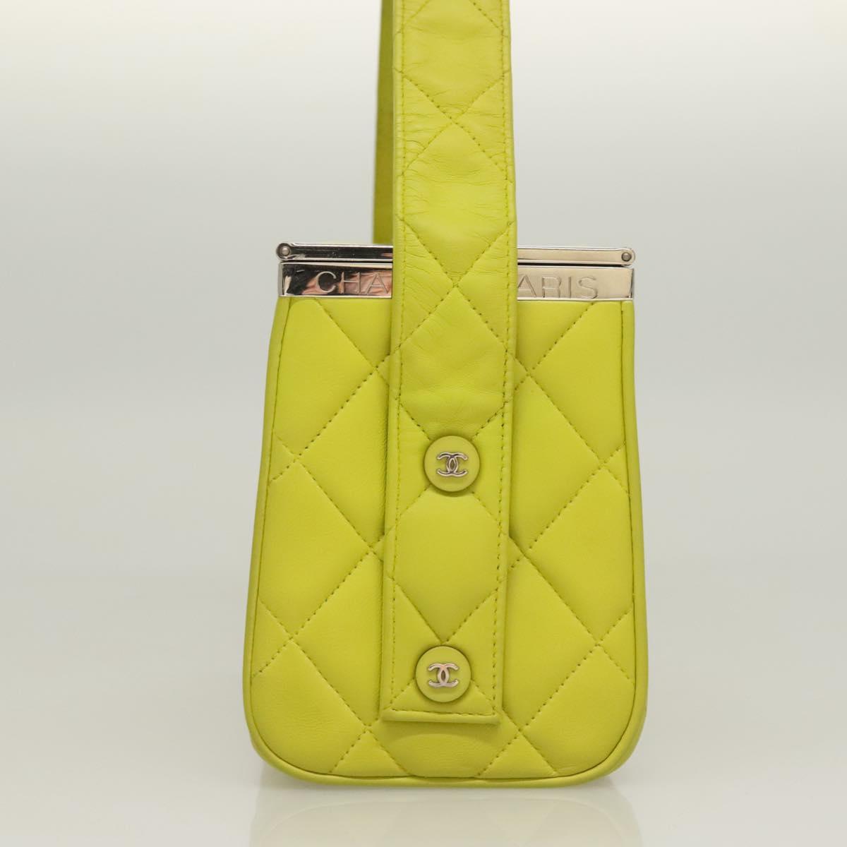 Chanel Vanity, Yellow, Leather, clutch