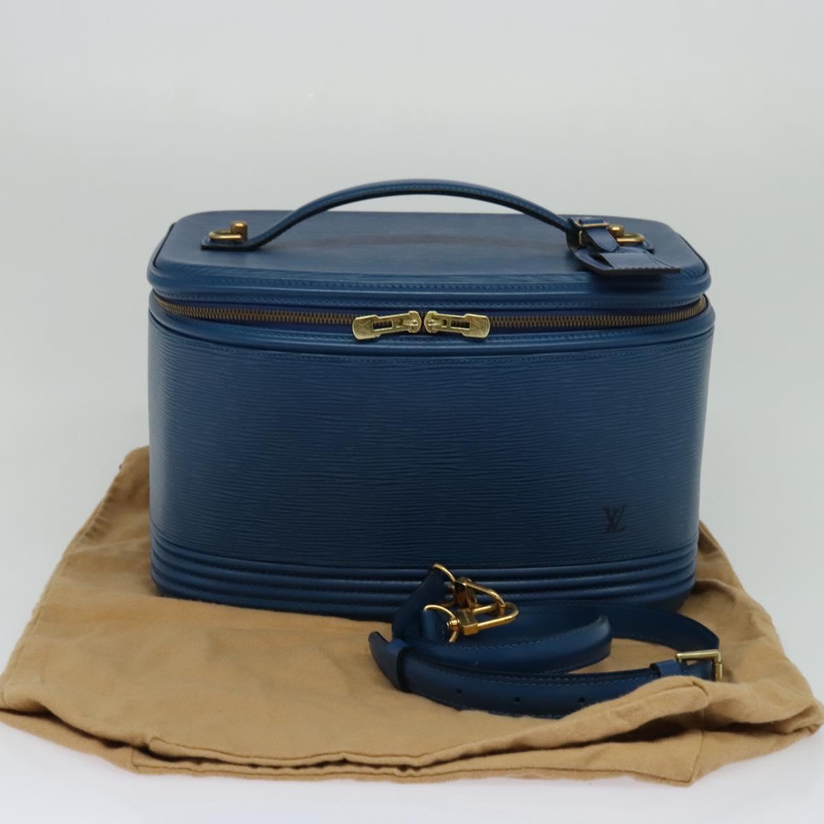 Louis Vuitton Nice, Blue, Leather, handbag