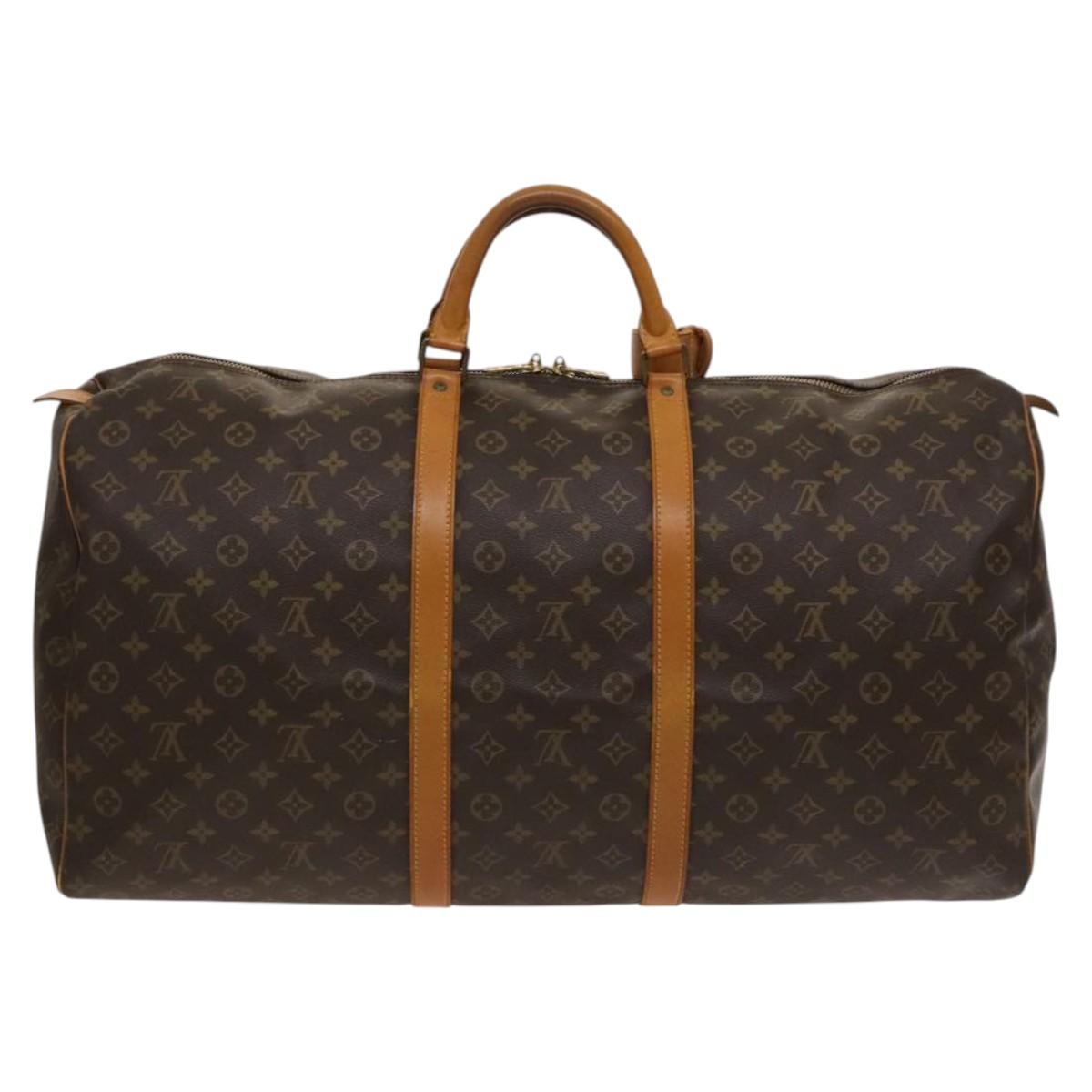 Louis Vuitton Keepall 60, Brown, Canvas, travel