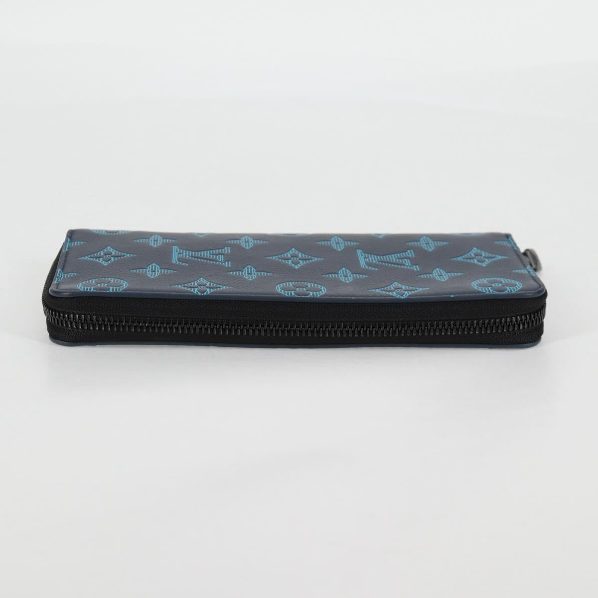 Louis Vuitton Zippy Wallet Vertical, Navy, Leather, wallet