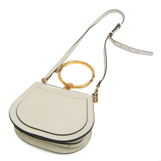 Chloe Nile Crossbody Bag Leather, Beige, Leather, Shoulder Bag