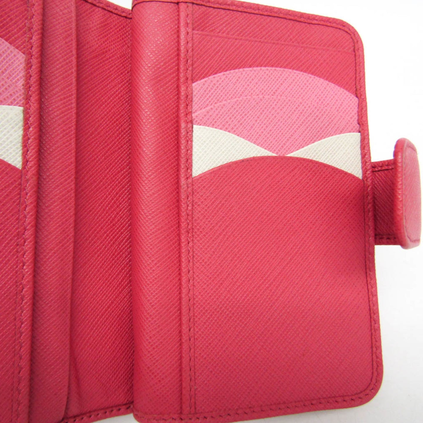 Prada Tab Bifold Wallet Saffiano Leather, Pink, Leather, Wallet