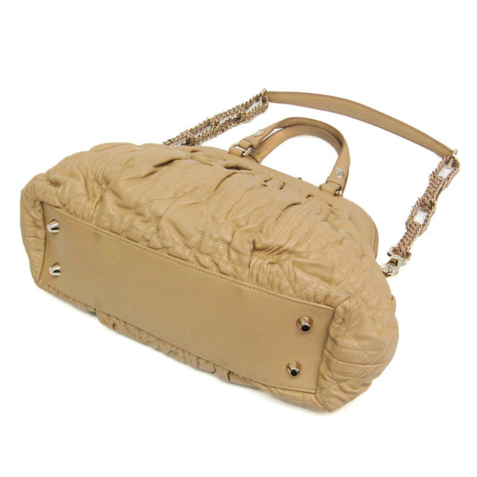 Christian Dior Lady cannage Matelassé, Beige, Leather, Handbag