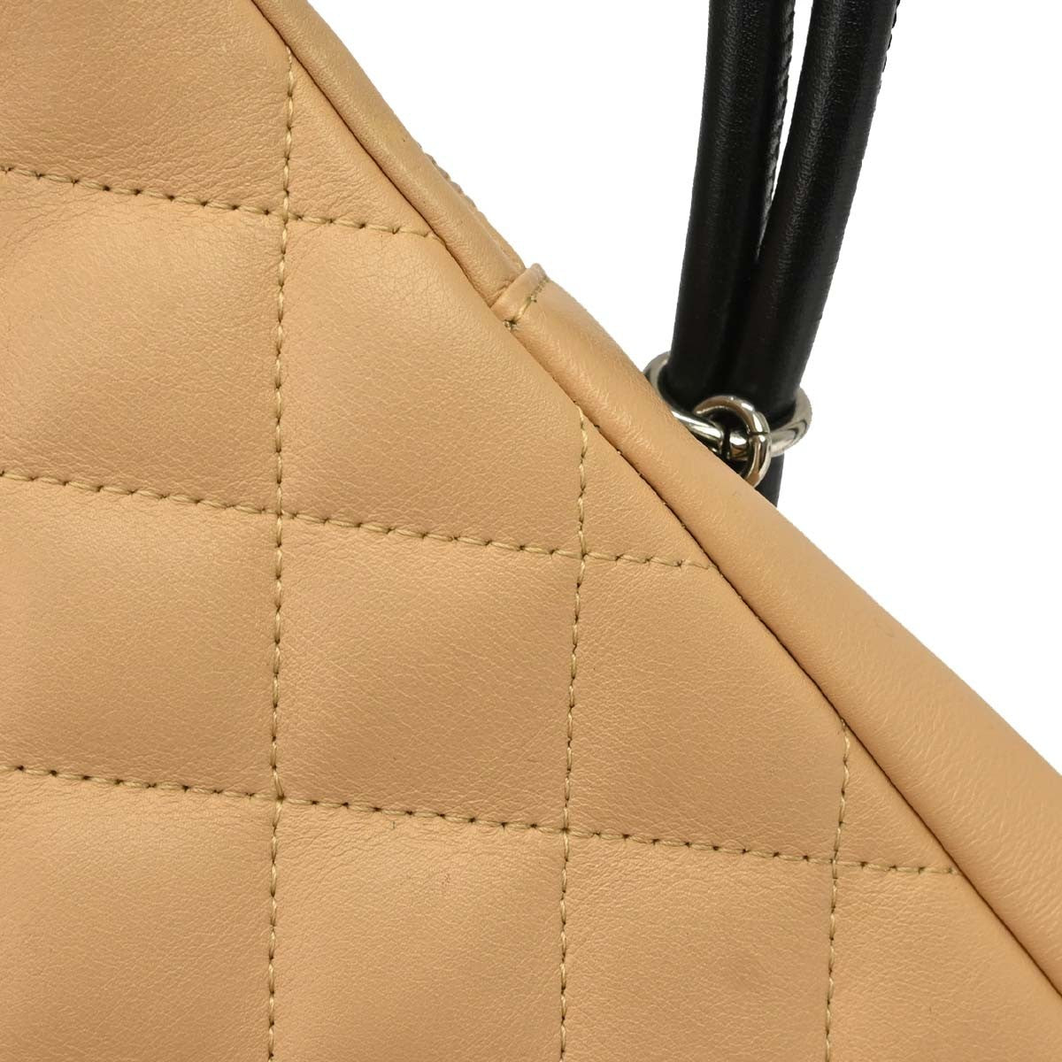 Chanel Cambon Quilted Leather, Beige, Leather, Shoulder Bag