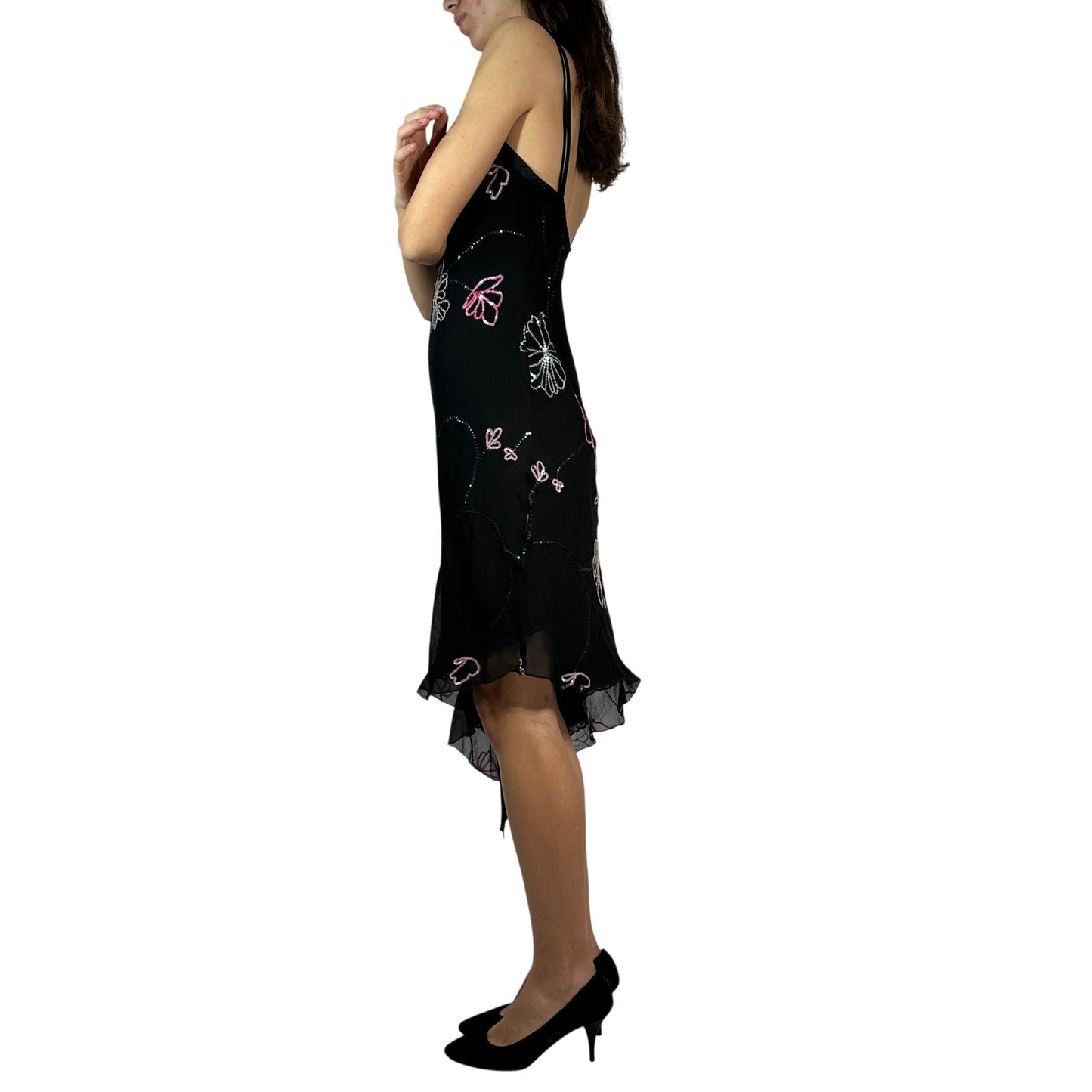 PINKO Sequin Asymmetrical Slip Dress