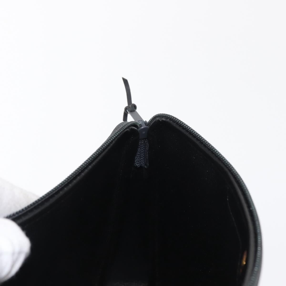 Christian Dior Vintage Honeycomb Zip Coated Canvas, Black, Canvas, Clutch