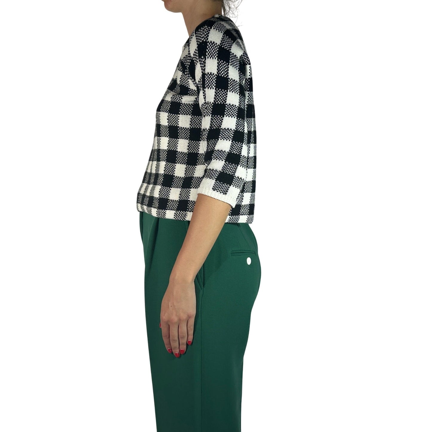 Maje Max Gingham Knit Sweater