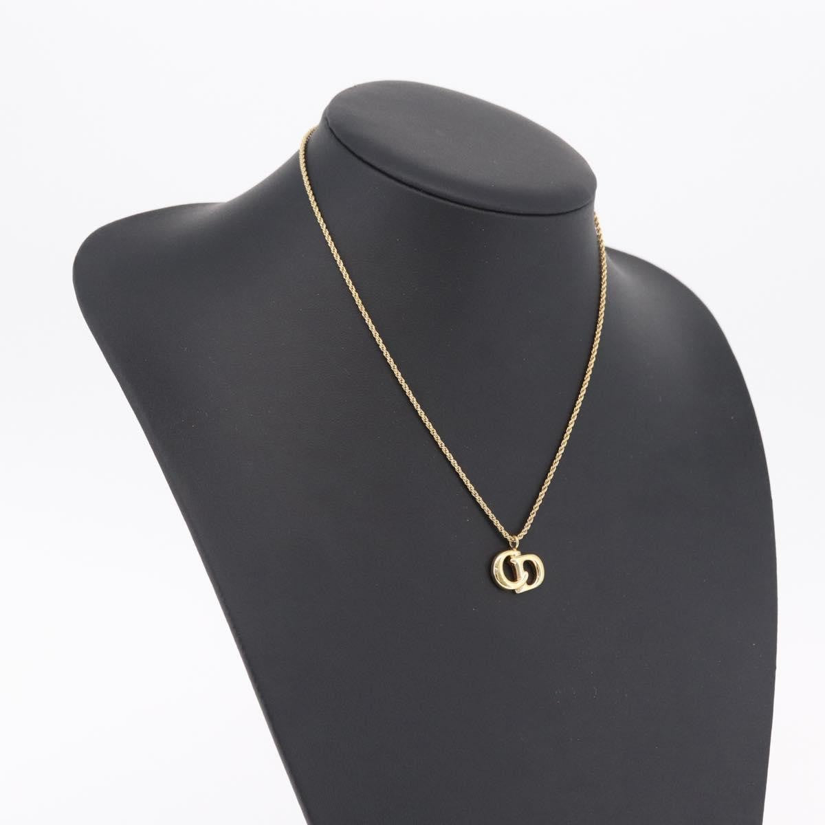 Christian Dior CD Pendant Metal, Gold, Metal, Necklace