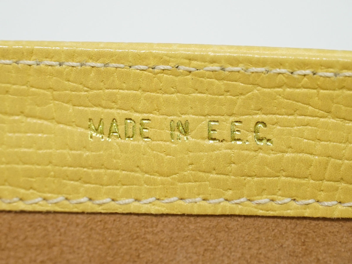 Loewe Barcelona Top Handle Leather, Yellow, Leather, Tote Bag