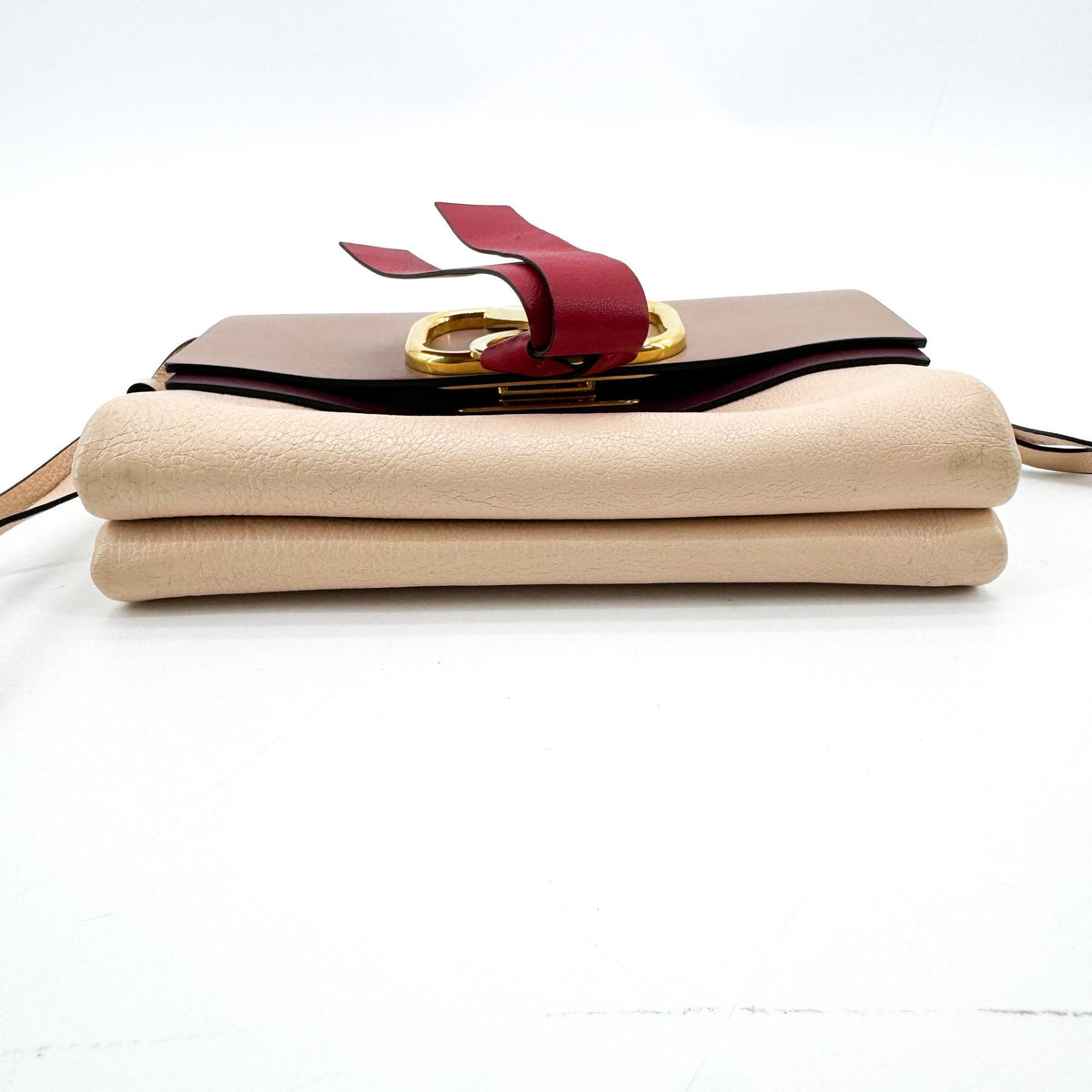 Valentino Garavani VRing Leather, Brown, Leather, Crossbody Bag