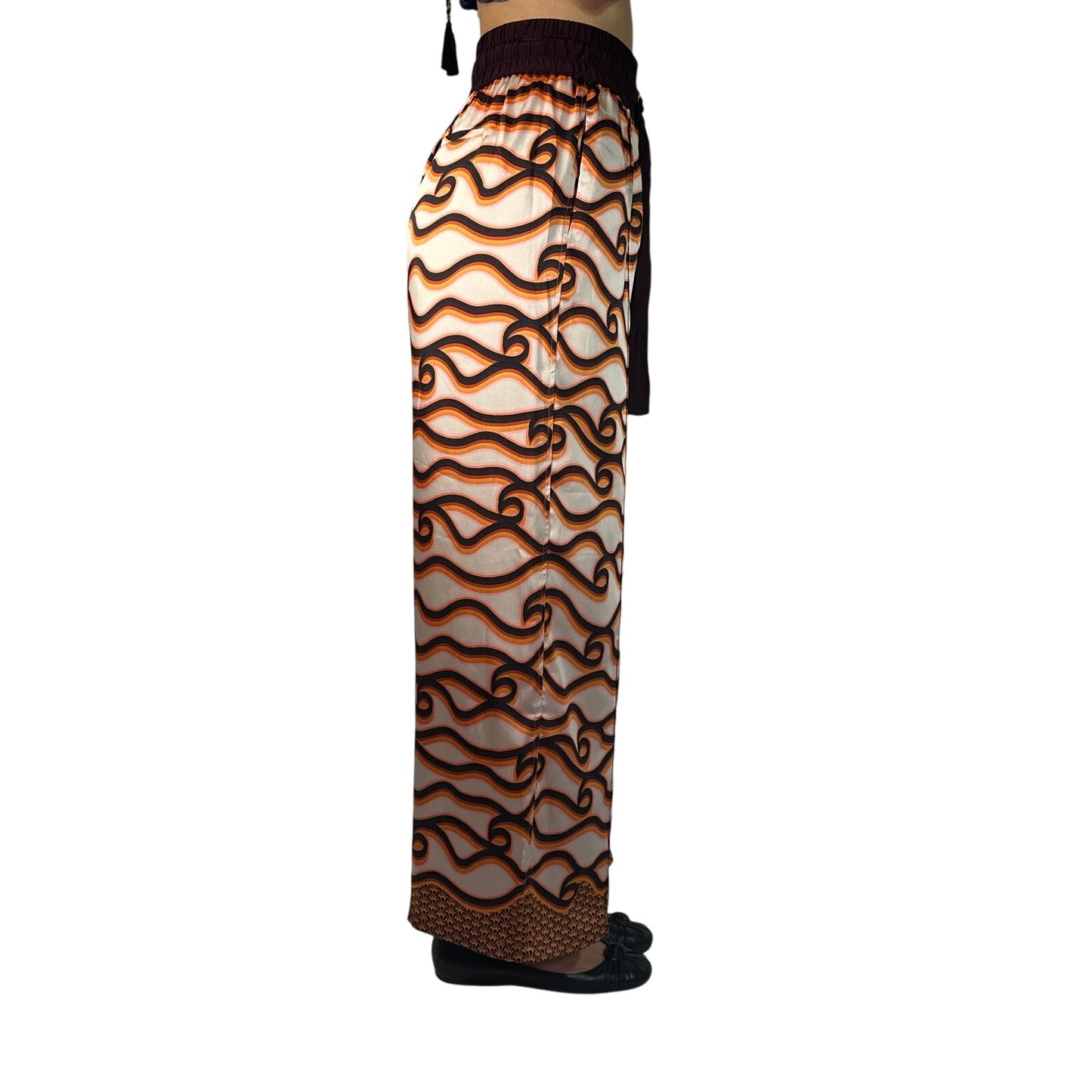 Scotch & Soda Abstract Print Wide Leg Pants
