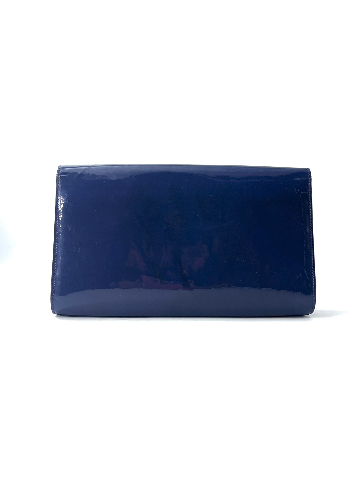 Saint Laurent Fringe Key Pouch Matelasse Chevron Leather, BLUE, LEATHER, Clutche & pouche