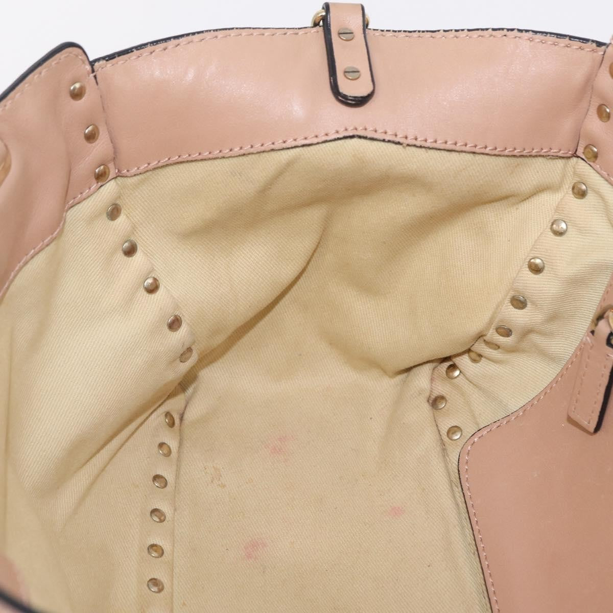 Valentino Garavani Rockstud Soft Leather, Beige, Leather, Tote Bag