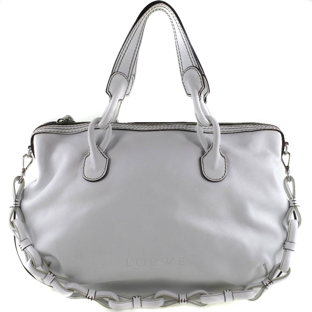 Loewe, White, Leather, shoulder
