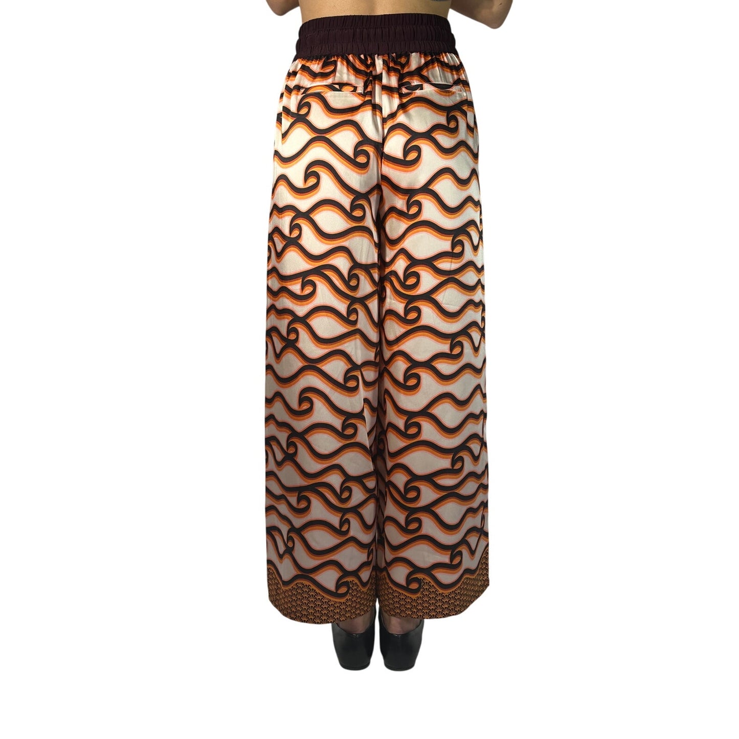 Scotch & Soda Abstract Print Wide Leg Pants