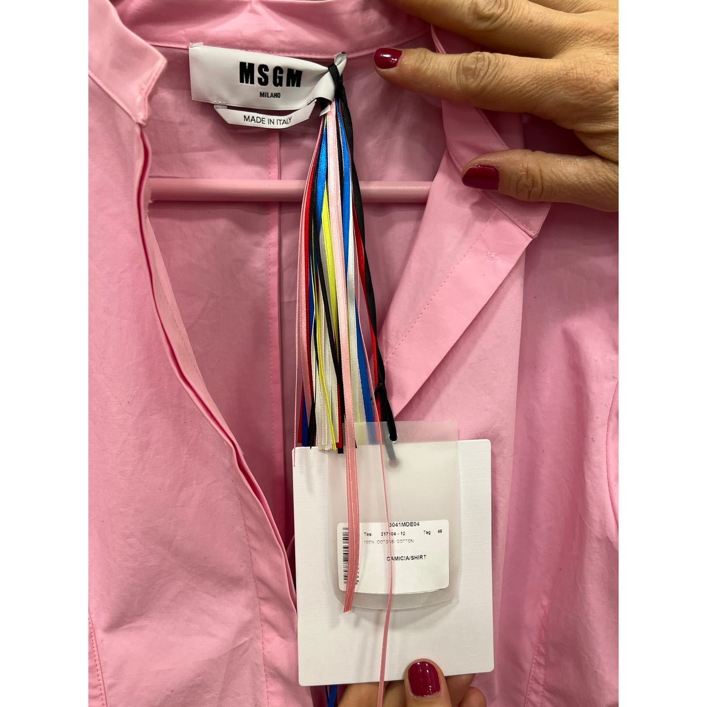 MSGM Μπλούζα Camicia Top 46 IT Ροζ NWT