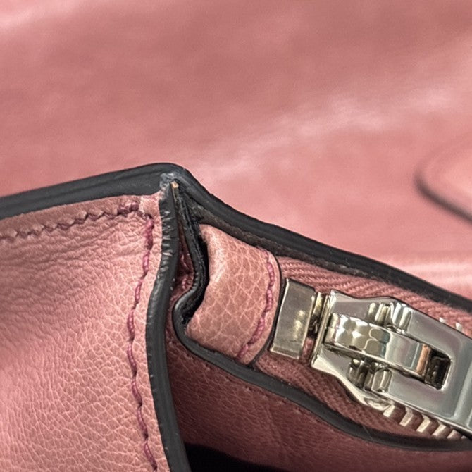 Prada Double Zip Lux Convertible Saffiano Leather, Pink, Leather, Tote Bag