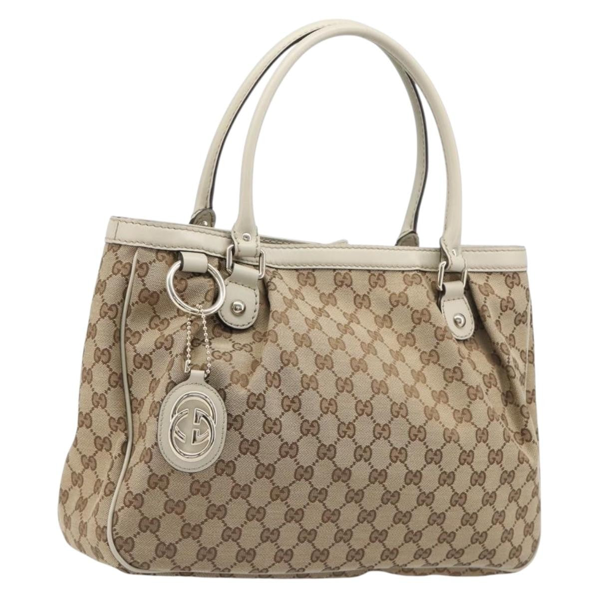 Gucci Sukey Top Handle GG Canvas, Beige, Canvas, Tote Bag