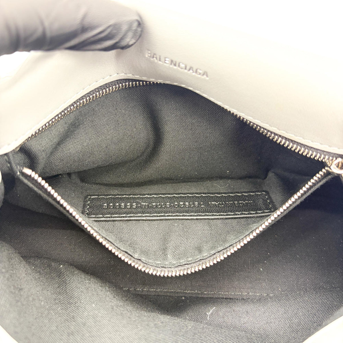 Balenciaga Crush Charm Chain Flap Leather, Silver, Leather, Shoulder Bag
