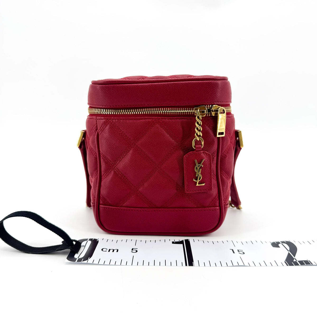 Saint Laurent 80's Vanity Quilted Leather, Red, Leather, Shoulder Bag
