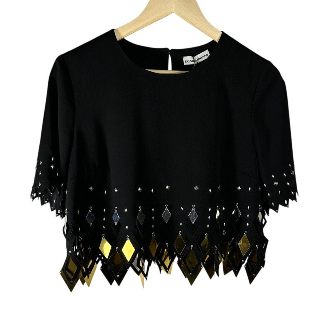 ΝΕΟ PACO RABANNE Crop Top με διακοσμητικά