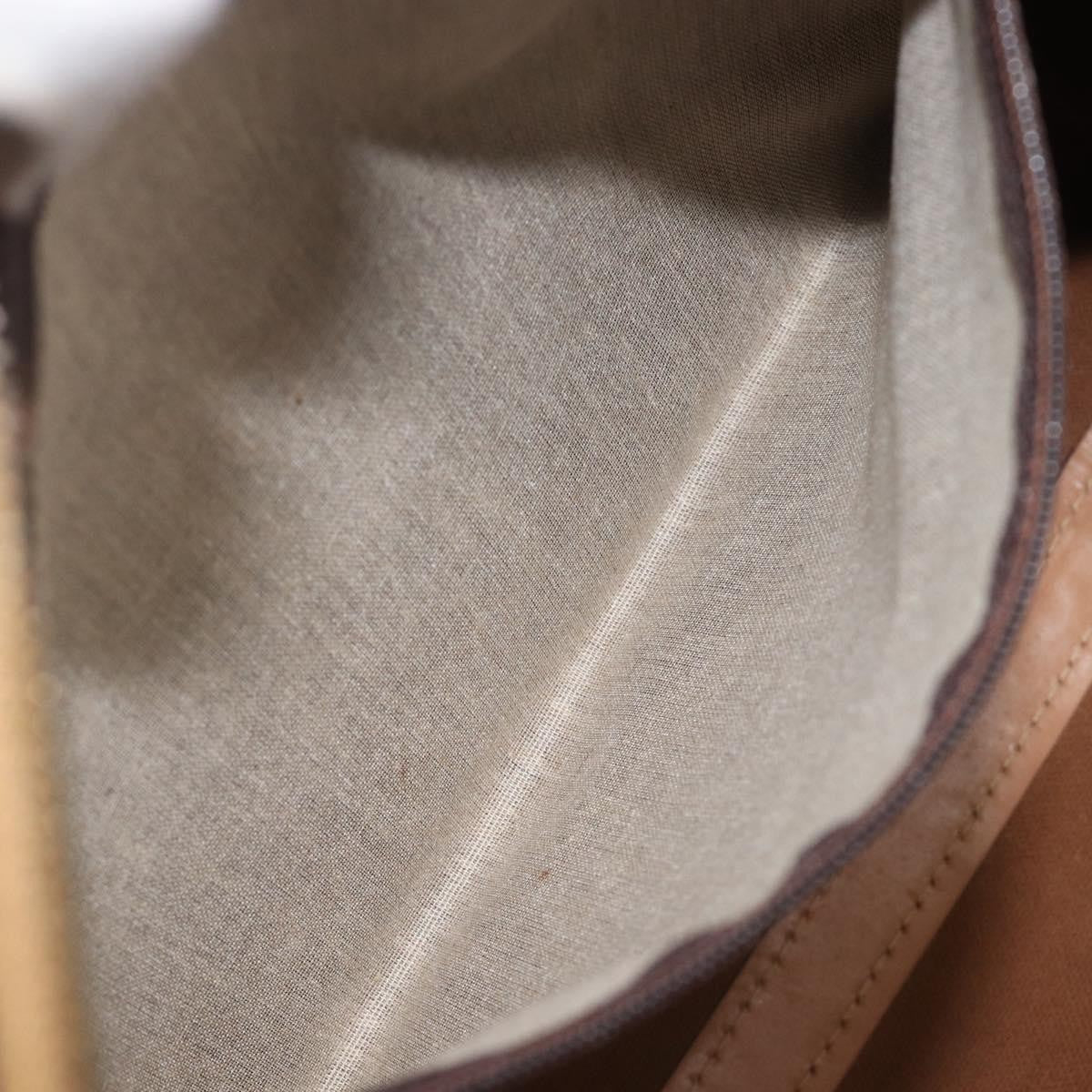 Celine Vintage Duffle Macadam Coated Canvas, Brown, PVC, Handbag