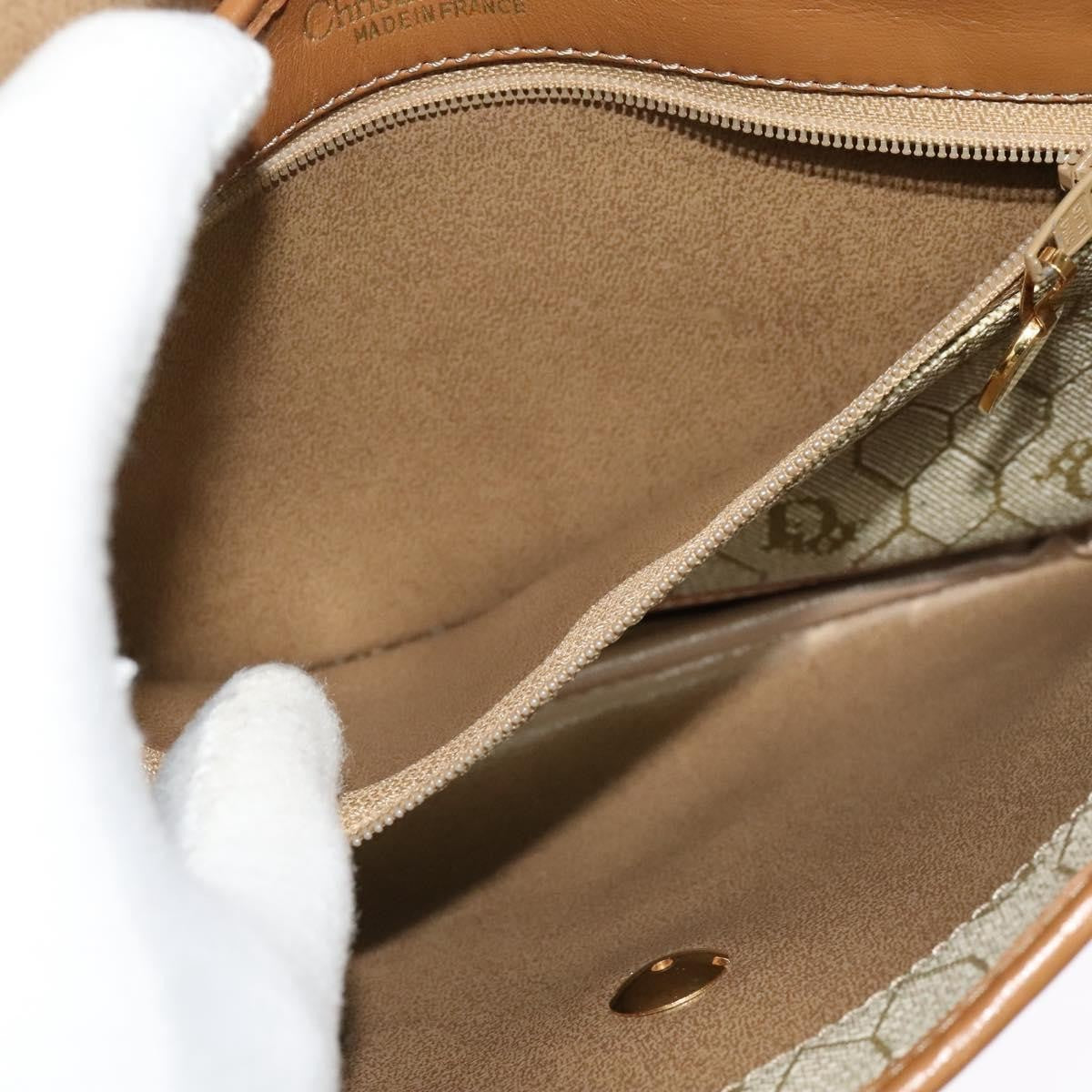 Christian Dior Vintage Honeycomb Canvas, Beige, Canvas, Shoulder Bag