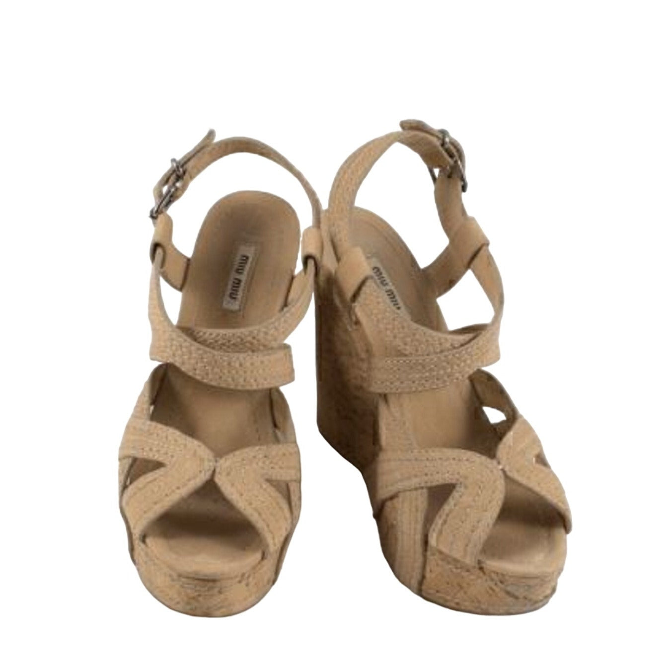 MIU MIU Cork Wedge Sandals
