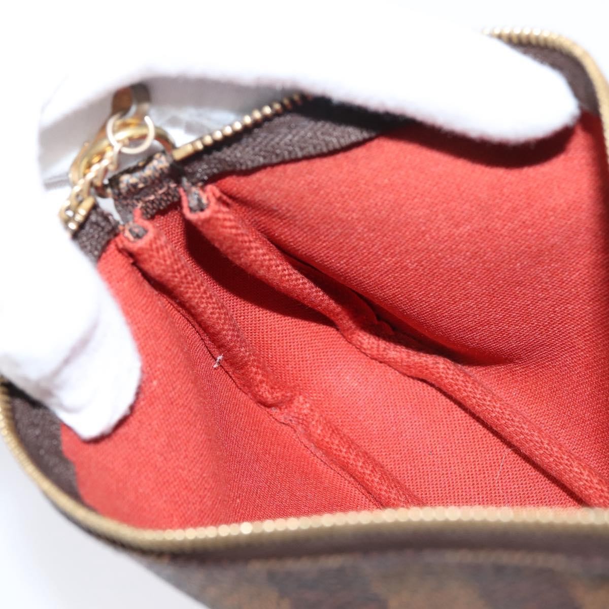 Louis Vuitton Mini pochette accessoires Damier Canvas, Brown, Canvas, Clutch