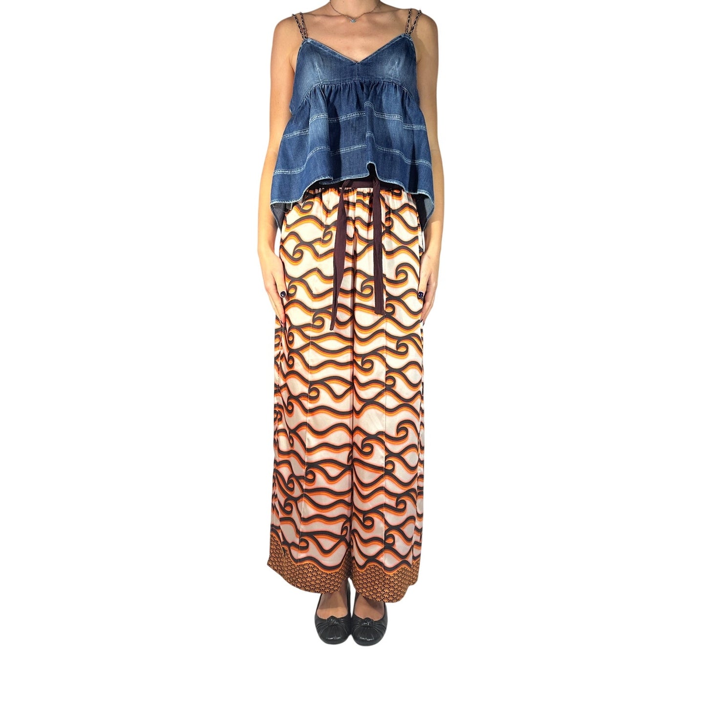 Scotch & Soda Abstract Print Wide Leg Pants