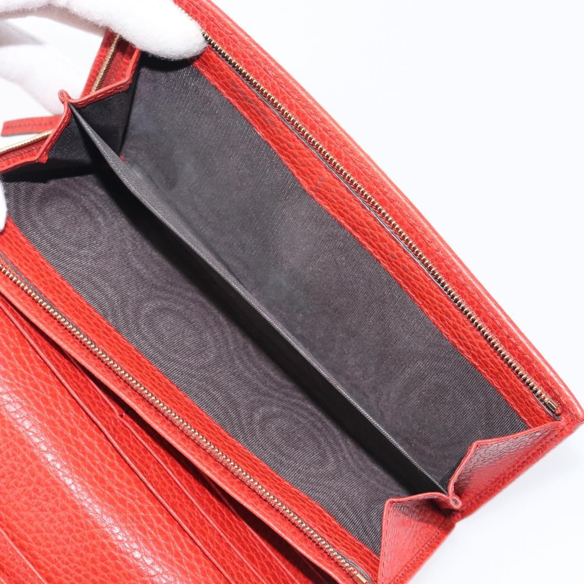 Gucci Swing Wallet on Strap Leather, Red, Leather, Crossbody Bag