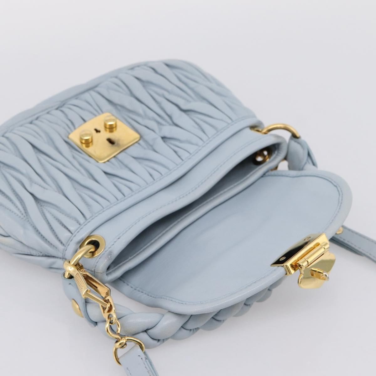 Miu Miu Coffer Hobo Matelasse Leather, Blue, Leather, Handbag