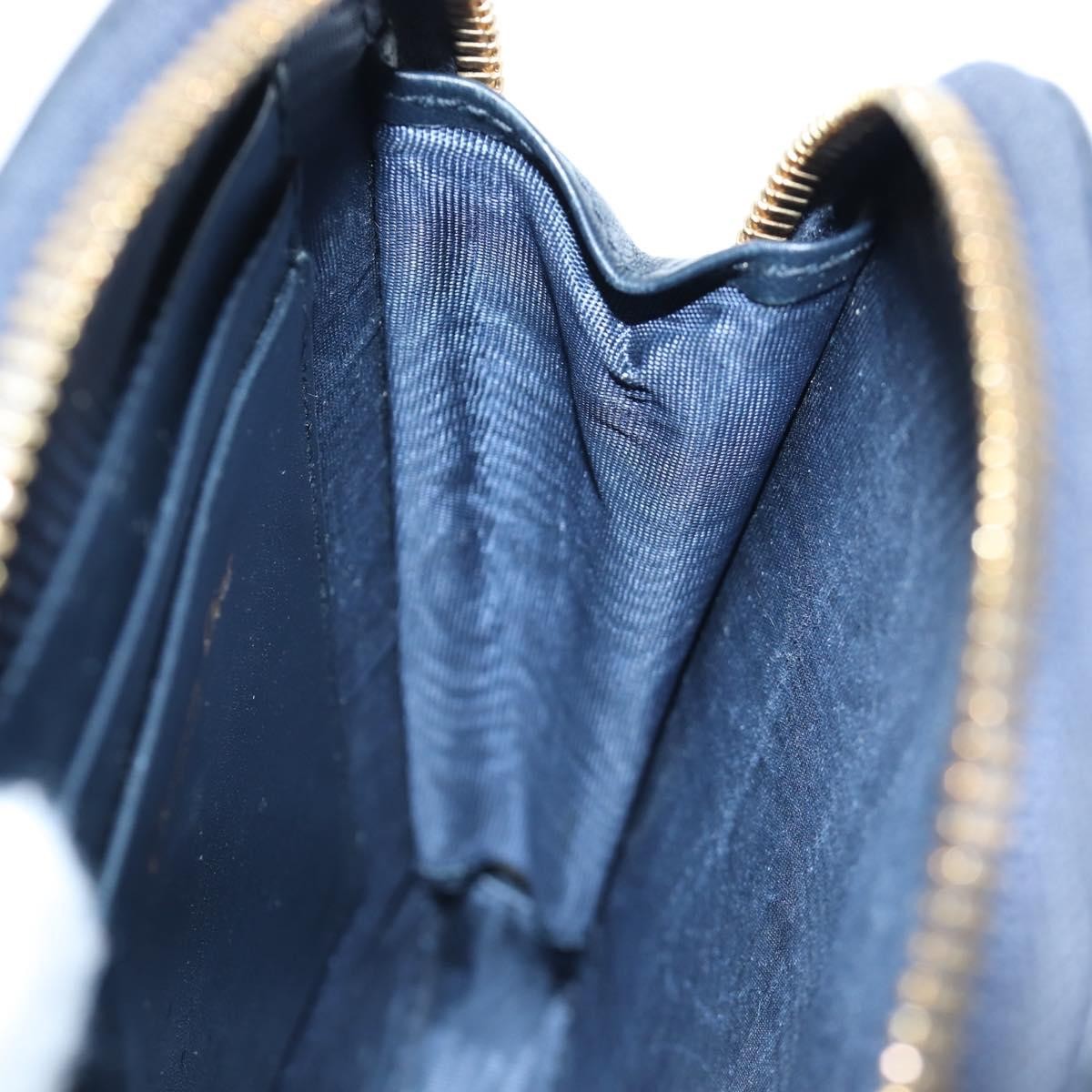 Christian Dior 30 Montaigne Phone Holder on Chain Oblique Canvas, Navy, Canvas, Crossbody Bag