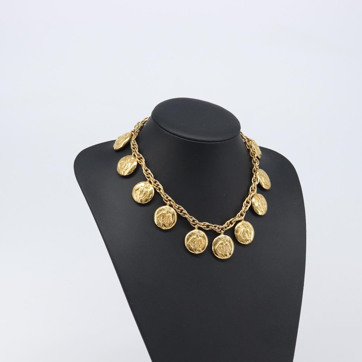 Chanel Vintage Diamond Coco Mademoiselle Long Metal, Gold, Metal, Necklace