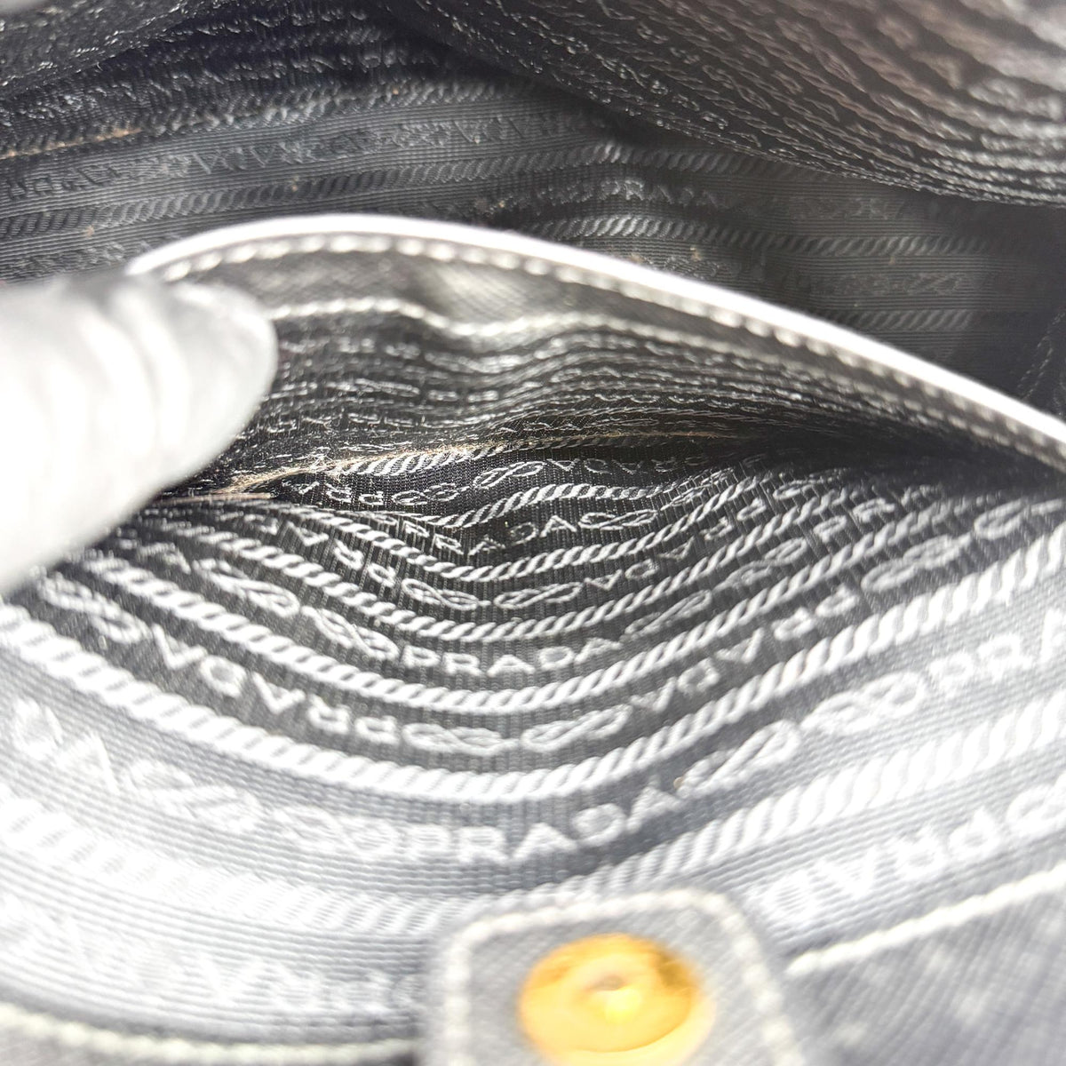Prada Galleria Strap Leather, Black, Leather, Handbag