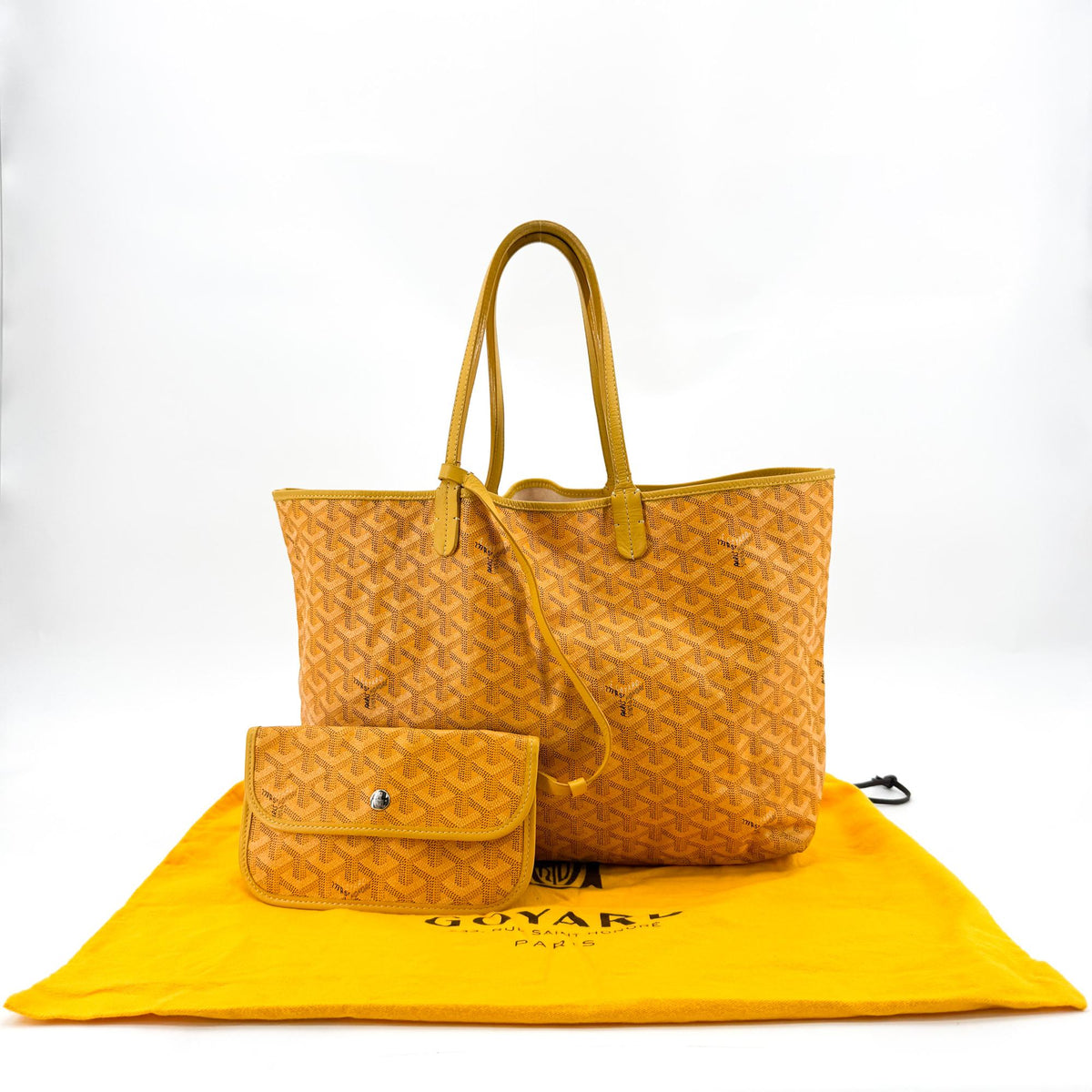 Goyard Saint Louis Coated Canvas, Yellow, Canvas, Tote Bag