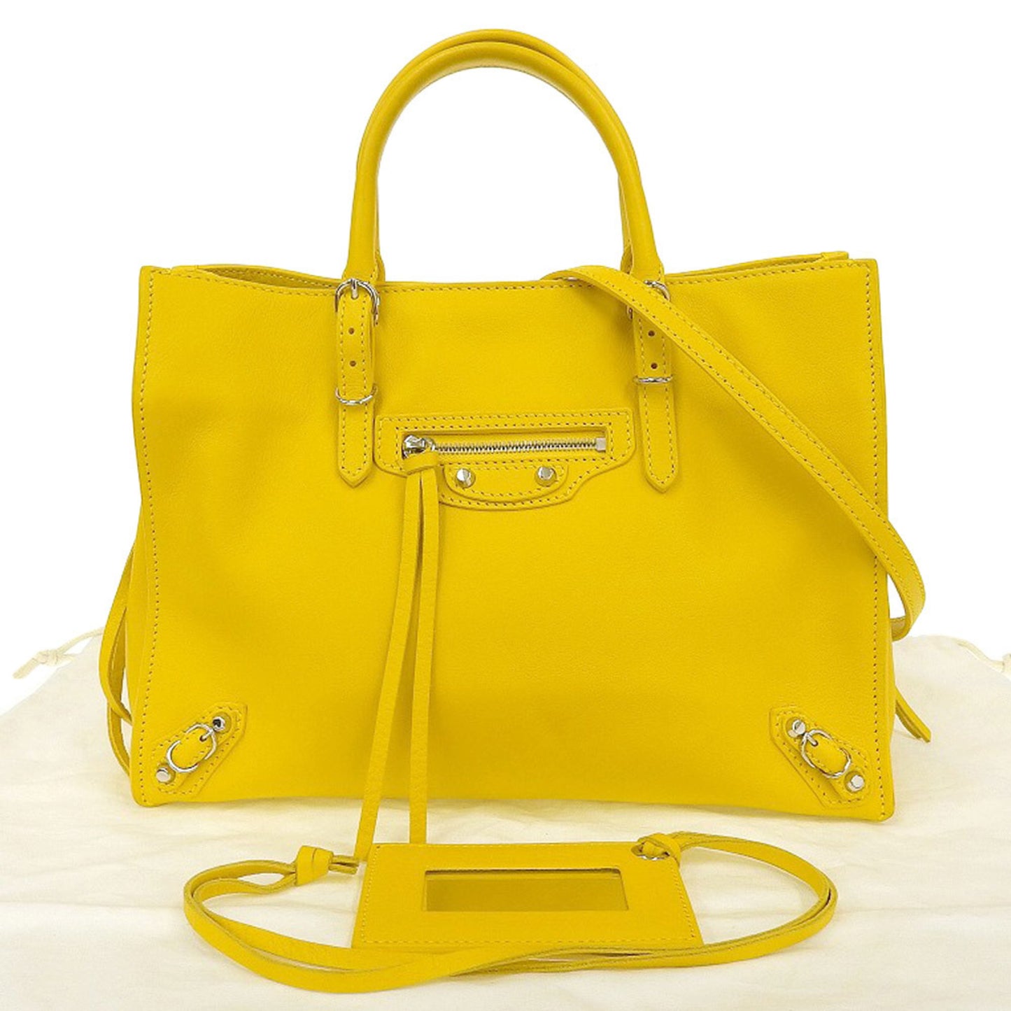 Balenciaga Papier, Yellow, Leather, handbag