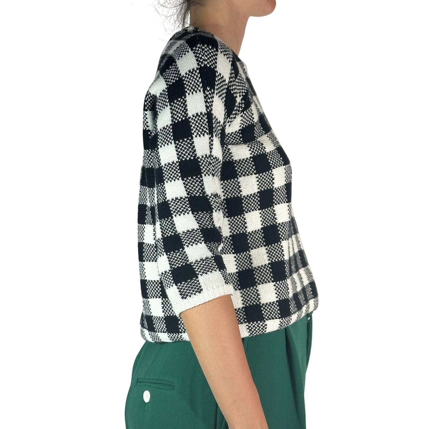 Maje Max Gingham Knit Sweater