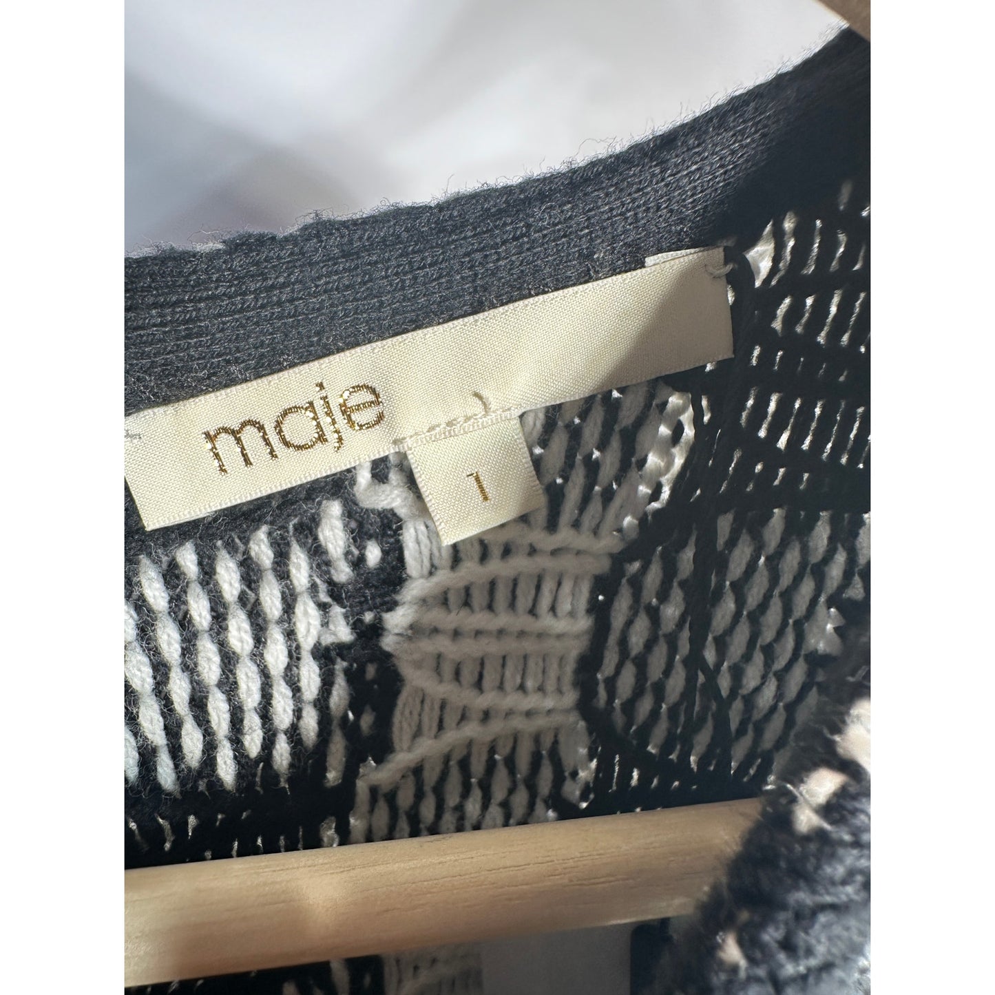 Maje Max Gingham Knit Sweater