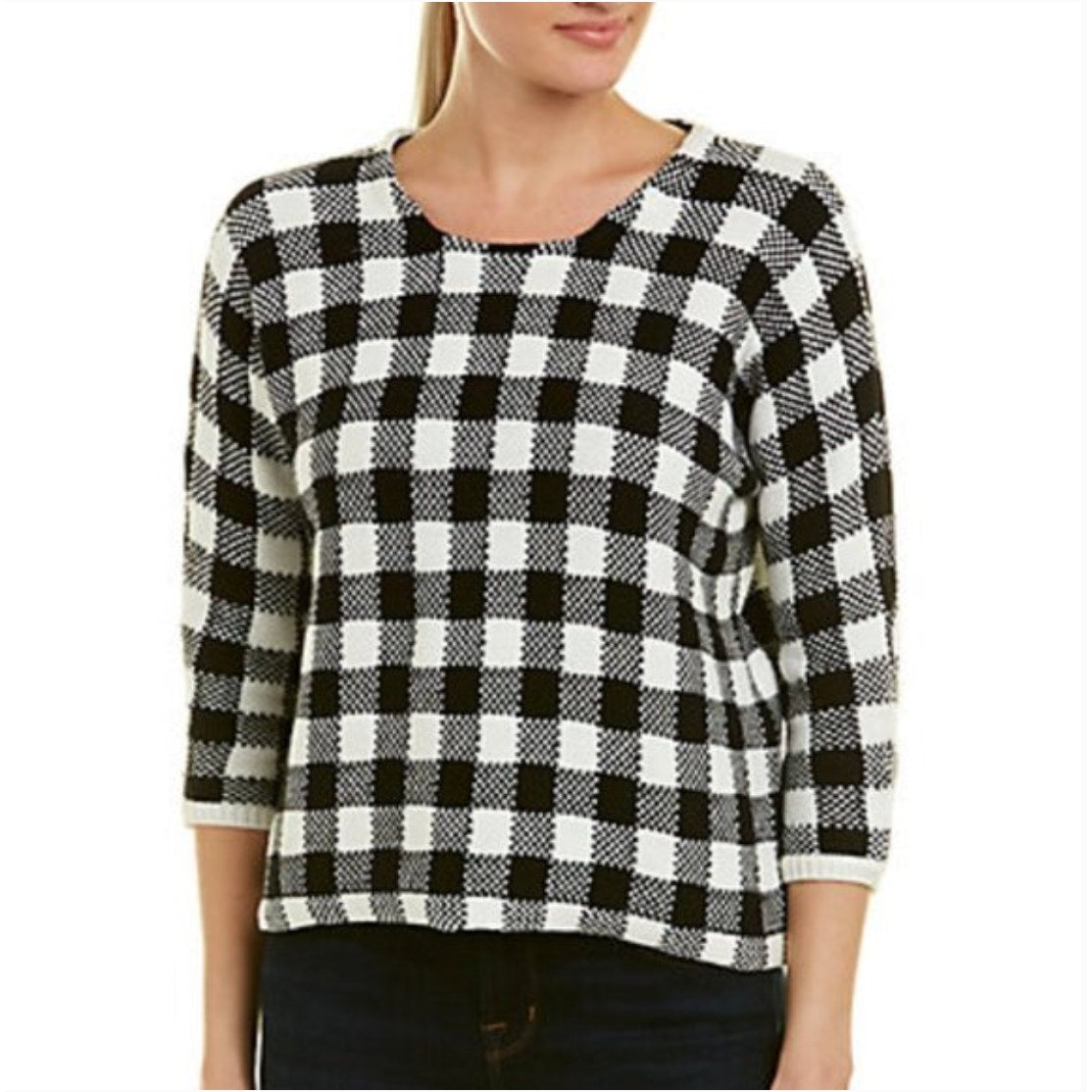 Maje Max Gingham Knit Sweater