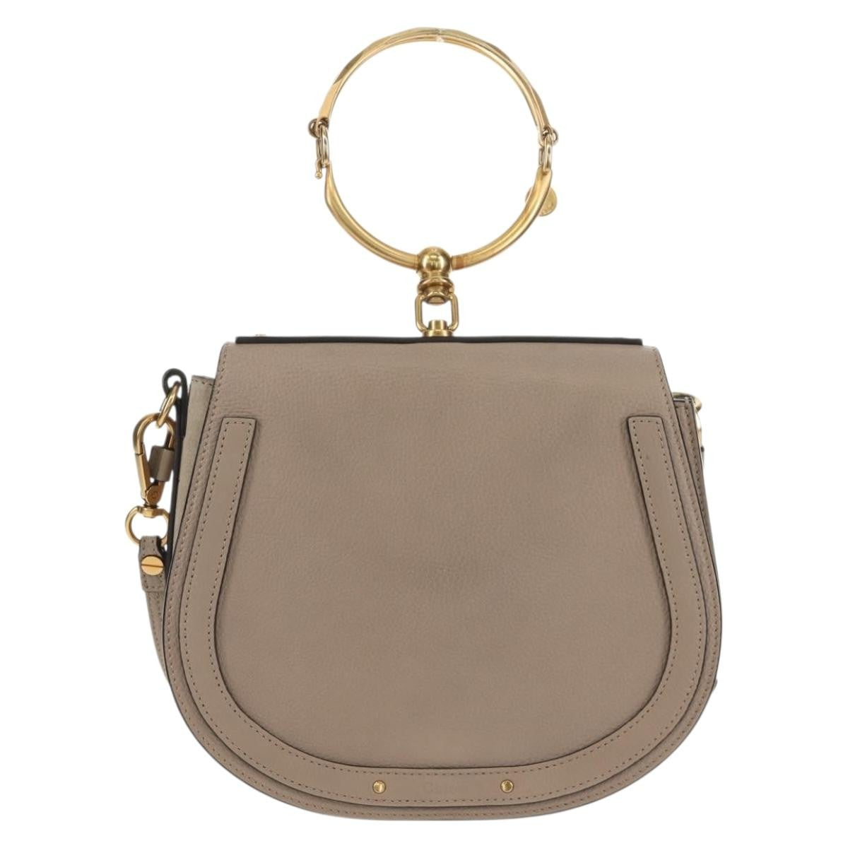 Chloe Nile Leather, Beige, Leather, Shoulder Bag