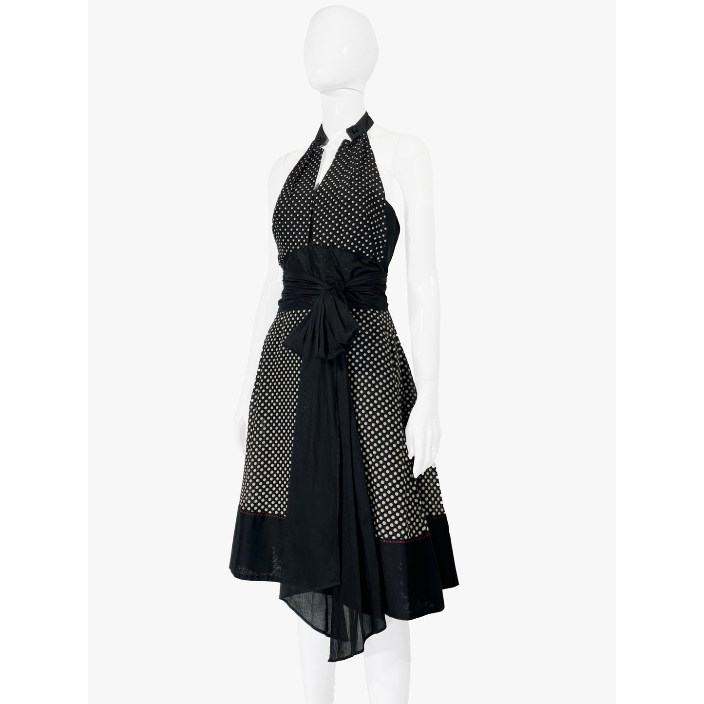 PAULE KA Polka Dot Halter Dress