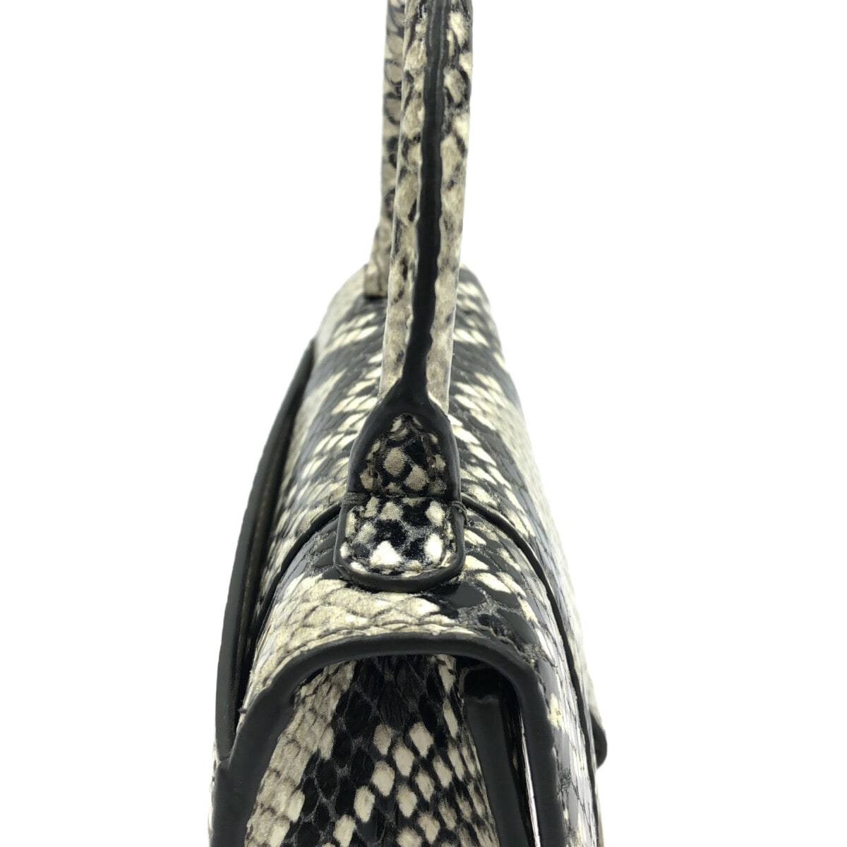 Balenciaga Hourglass Top Handle Crocodile Embossed Leather, Gray, Calfskin, Handbag