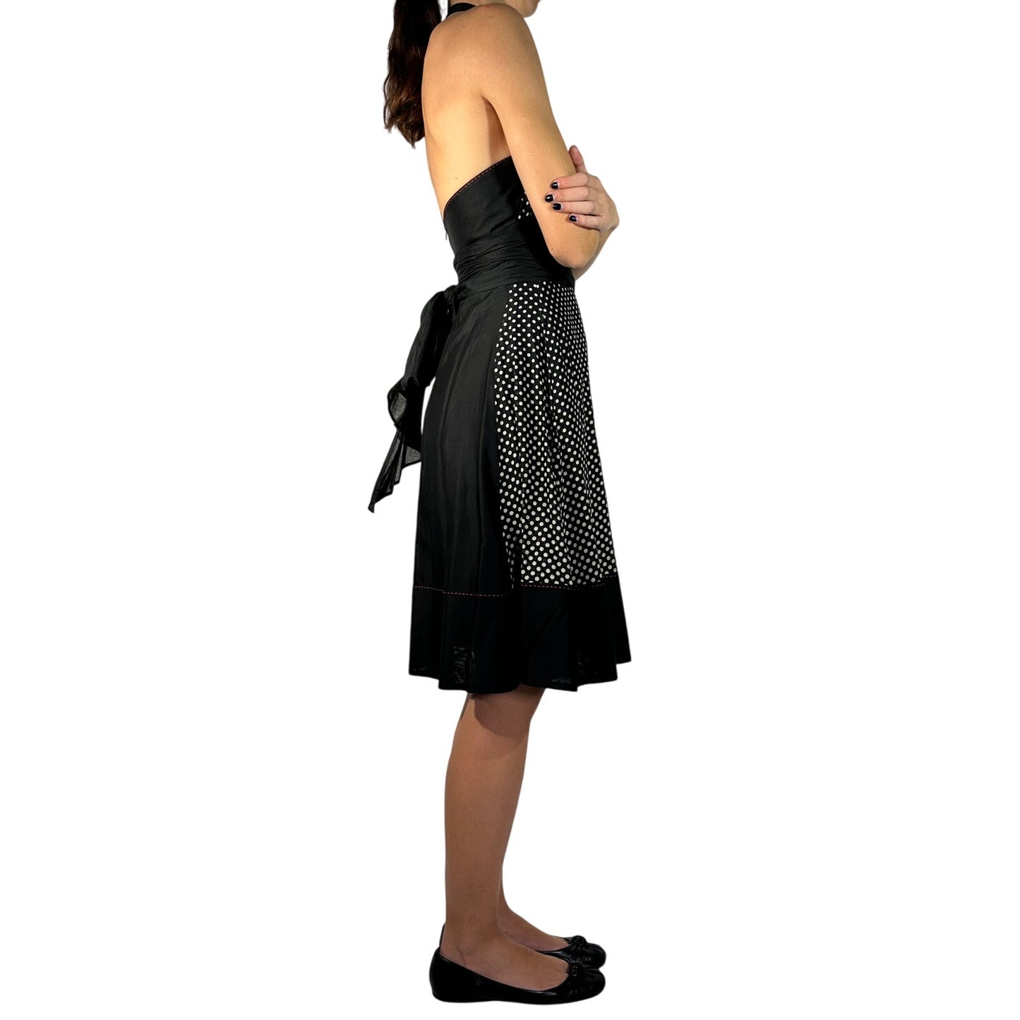 PAULE KA Polka Dot Halter Dress