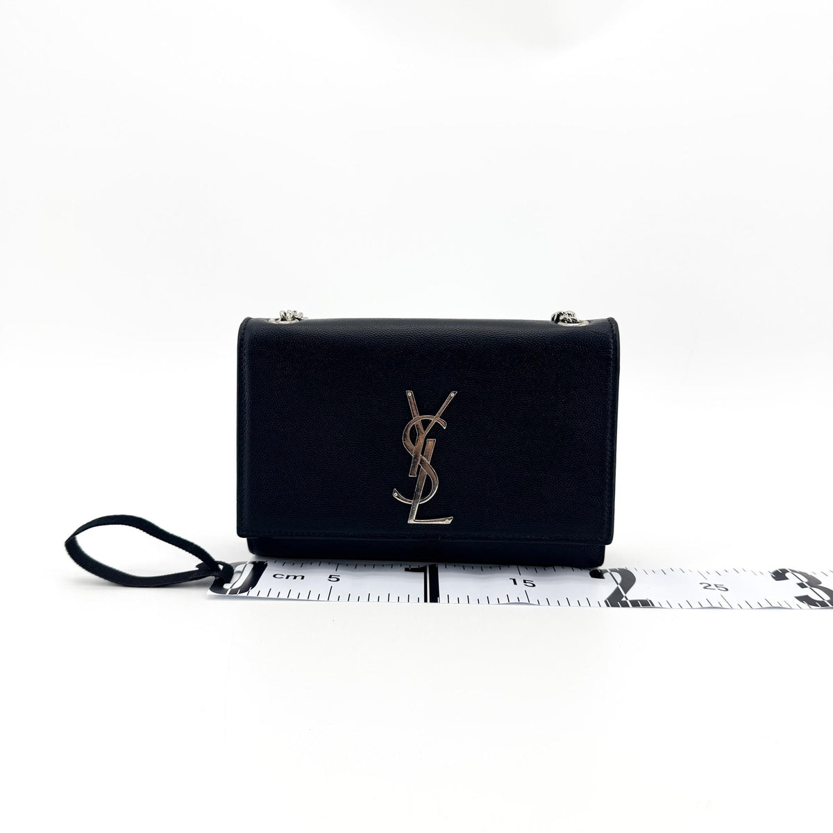 Saint Laurent Classic Monogram Grainy Leather, Black, Leather, Crossbody Bag