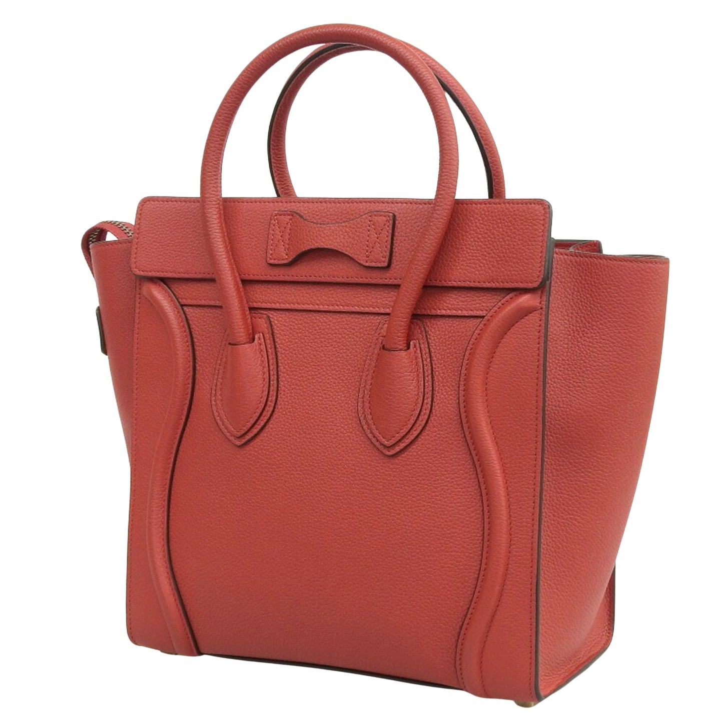 Céline Luggage, Red, Leather, handbag
