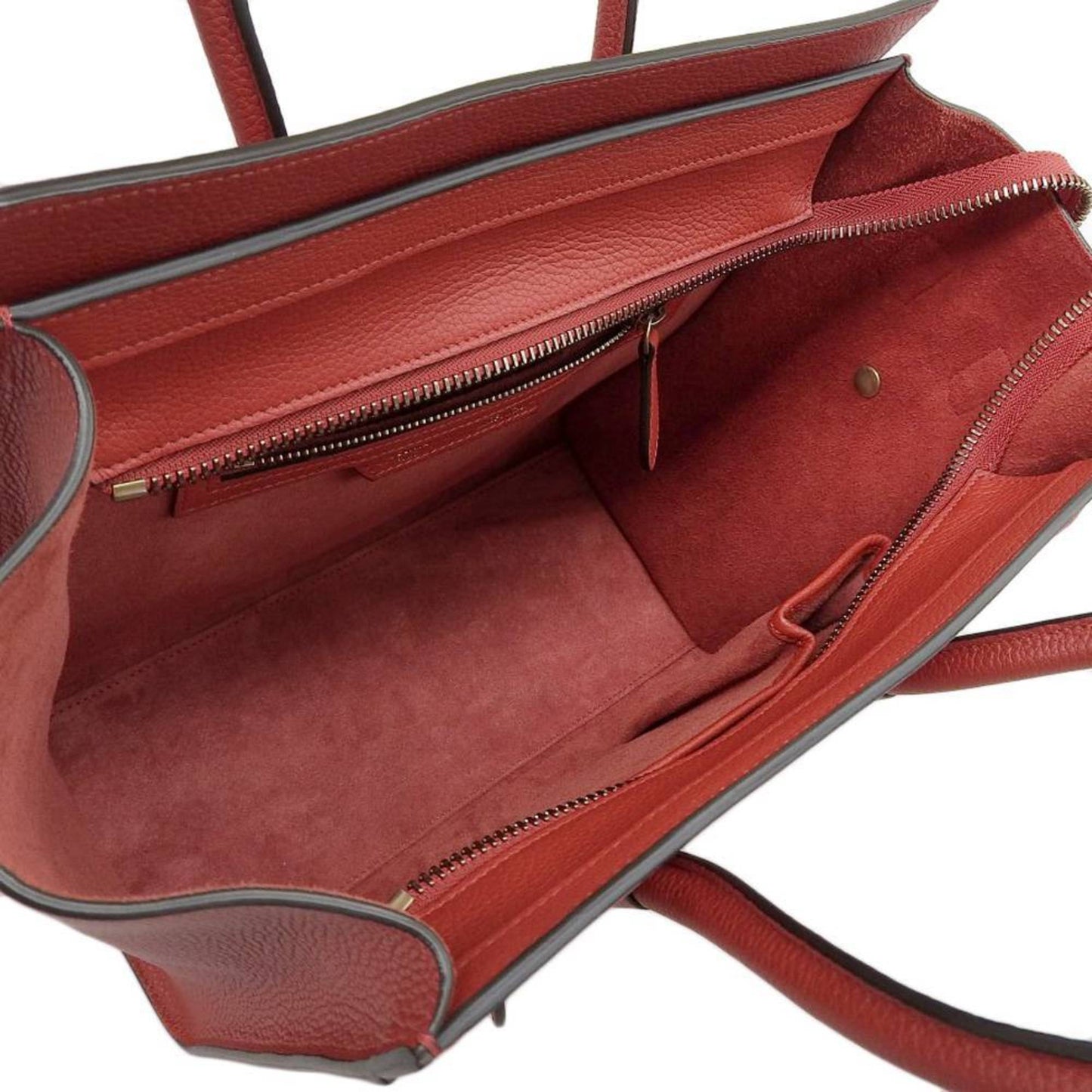 Céline Luggage, Red, Leather, handbag