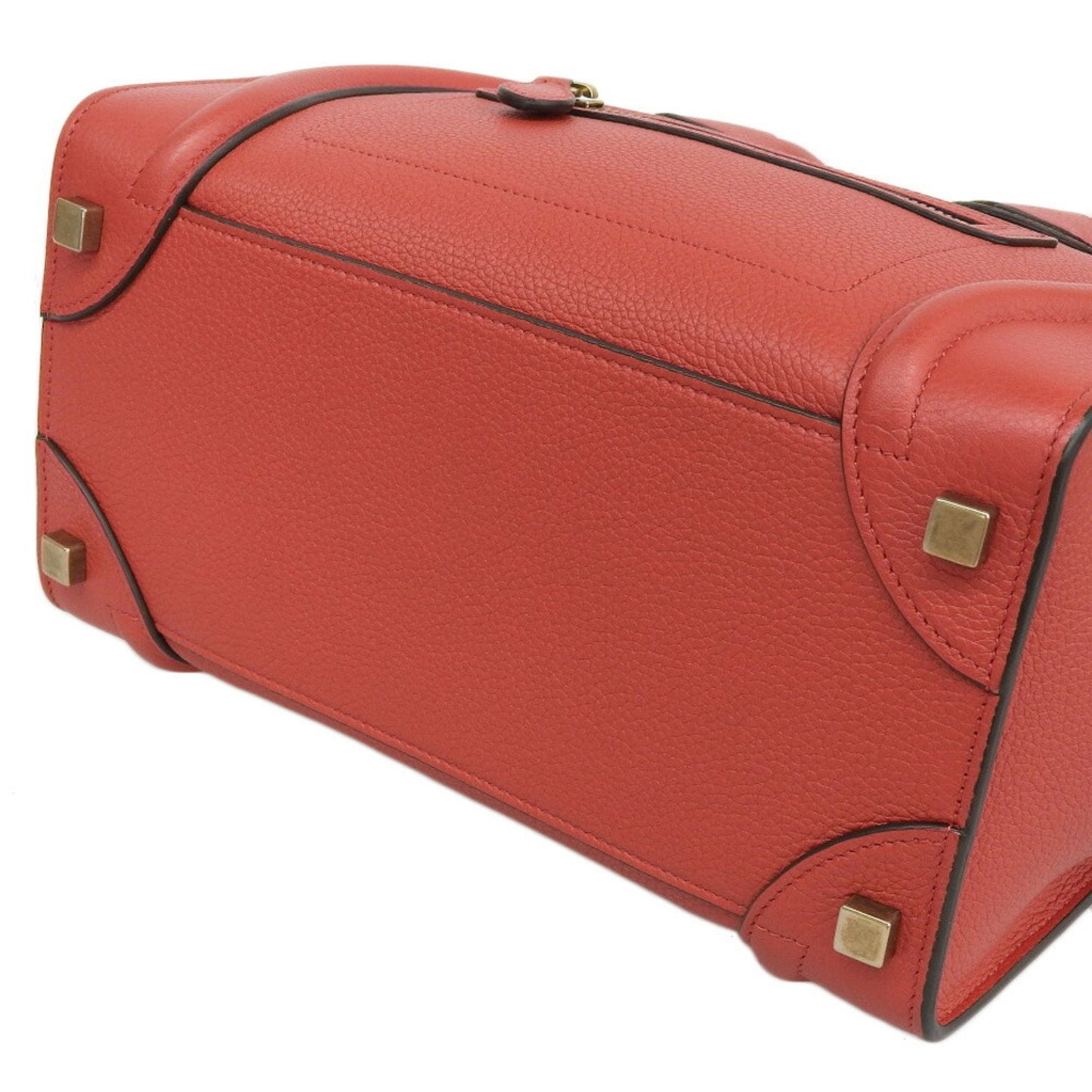 Céline Luggage, Red, Leather, handbag